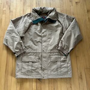 Vintage Sierra Sport Raincoat Jacket Size L Tan Khaki Anorak Outdoor Coat
